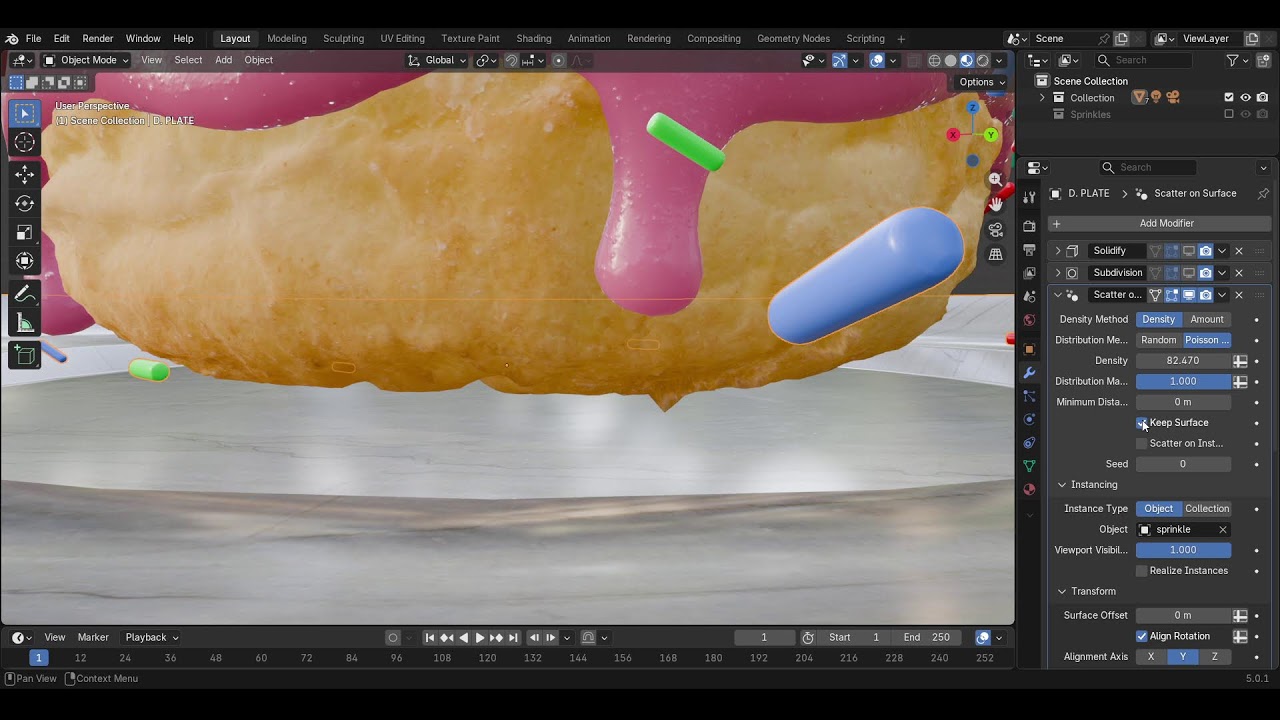 Learning how to make DONUT in Blender from BlenderGuru [ Day 5-continued ]