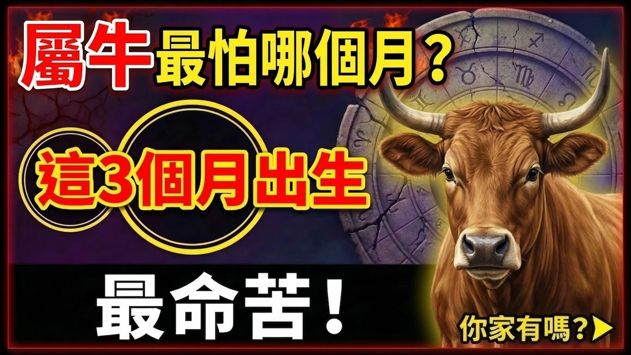 屬牛最怕哪個月？生肖牛：這3個月出生最命苦！你家有嗎？#生肖牛2026運勢 #2026屬牛運勢 #生肖牛八字 #風水改運 #生肖牛命運 #改運 #生肖牛 #屬牛命運 #出生時辰 #出生月份