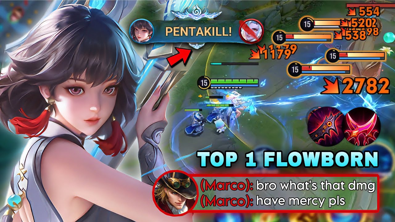 PENTAKILL! TOP 1 FLOWBORN MARKSMAN IS THE NIGHTMARE OF ALL IN RANK GAME! | FLOWBORN BUILD & ARCANA