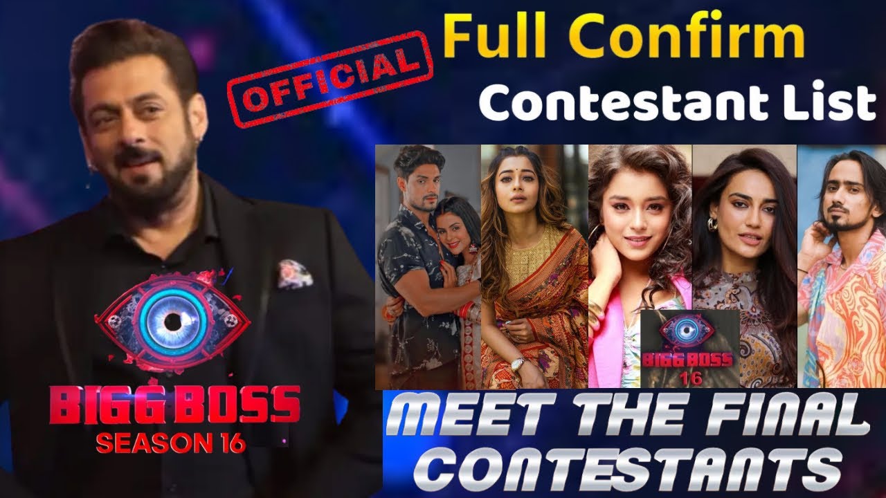Bigg Boss 16 Full Official Confirm Contestants List | Bigg Boss 2022 | Salman Khan | BB16