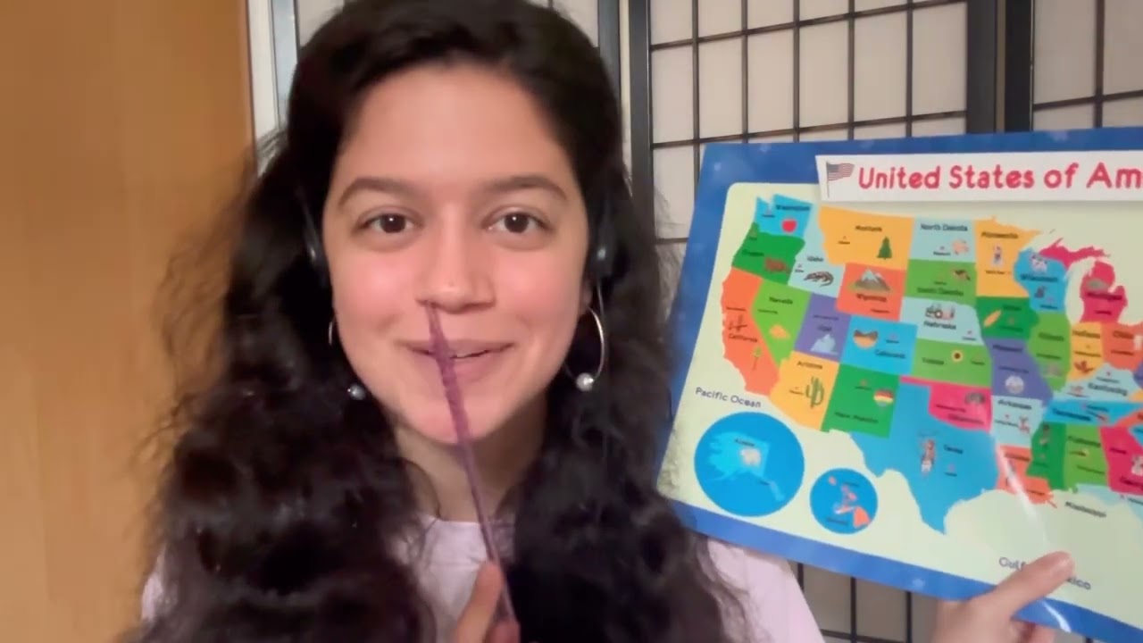 asmr • soft + simple US geography lesson (state capitals)