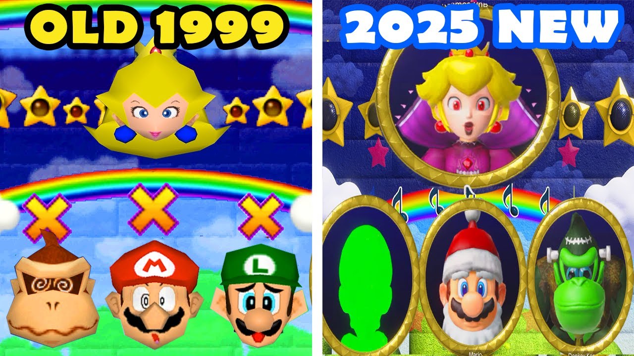 Mario Party Superstars vs Mario Party 2 - Lucky Day of Old Peach vs Shadow Queen Peach