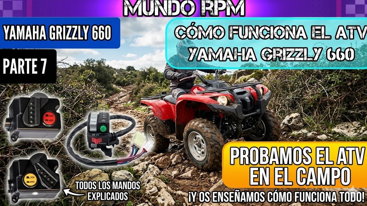 PARTE 7 : YAMAHA GRIZZLY 660 . ¿ COMO FUNCIONA ? EXPLICACIÓN DE MANDOS Y PALANCA. Salimos a probarlo