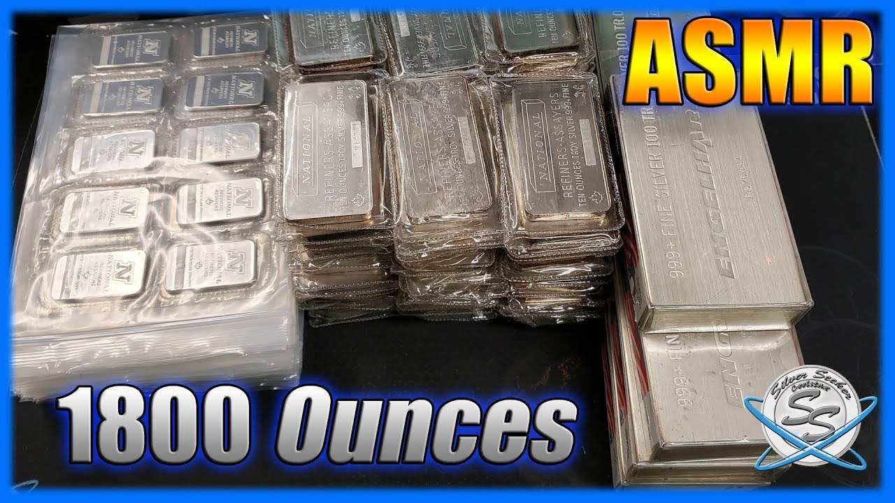 Stacking over 1800 Ounces of Silver Bars - ASMR