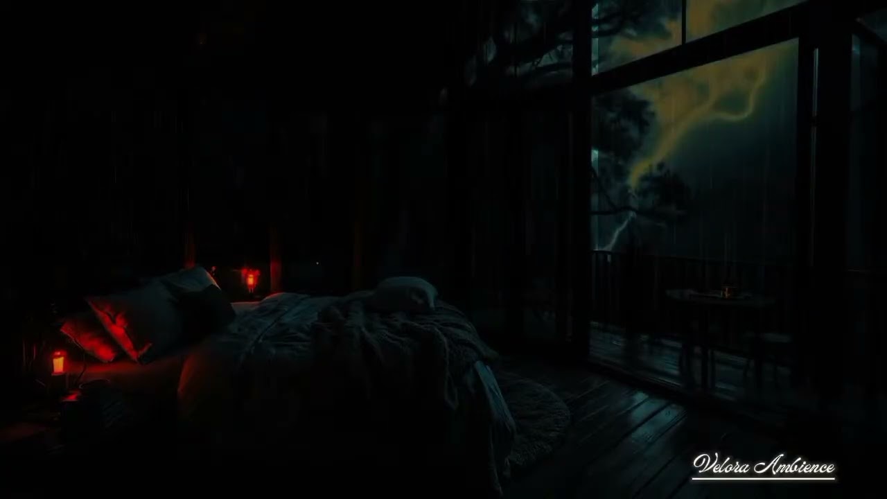 “Heavy Thunderstorm in a Dark Forest Cabin • Cozy Sleep Ambience (No Talking)”