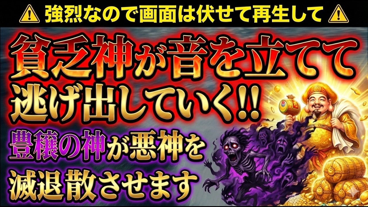貧乏神が音を立てて逃げ出していく！！⚠︎強烈なので画面は伏せて再生して⚠︎豊穣の神が悪神を滅ぼして退散させます