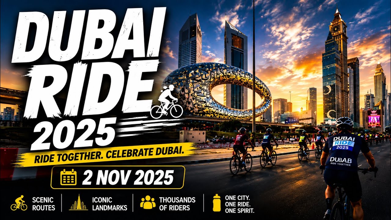 Dubai Ride 2025 🇦🇪🚴‍♂ | Sheikh Zayed Road Turns Into the World’s Most Iconic Cycling Track!