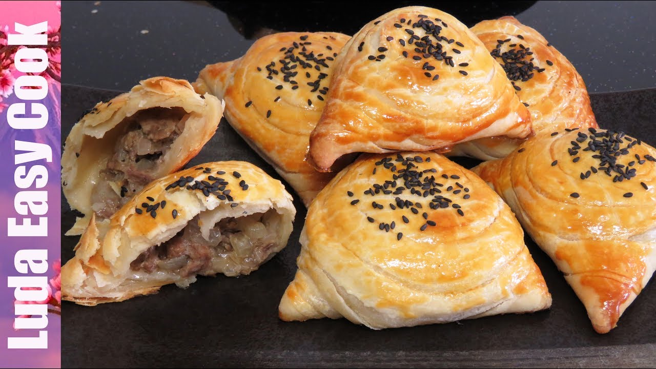 🍔САМСА СЛОЕНАЯ ДОМАШНЯЯ в духовке слоеные пирожки с мясом Люда Изи Кук слоеная самса сочная начинка