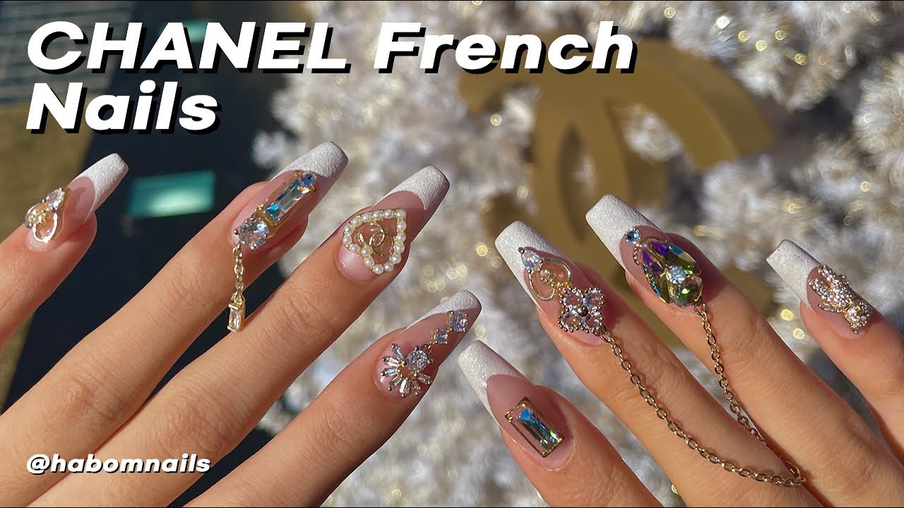 Eng) 겨울에 슈가파우더로 프렌치 하는 방법❄ Chanel Nails