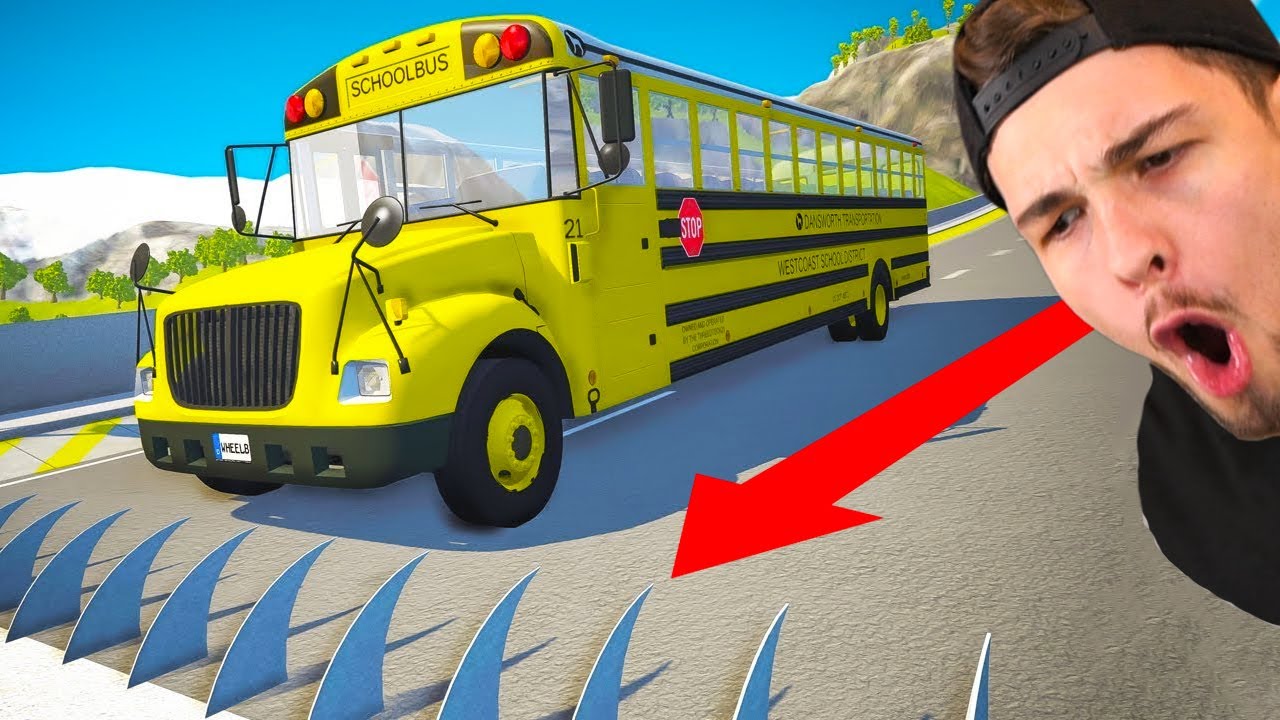 1000 SPIKES vs. BUS?! (BeamNG Mods #12)