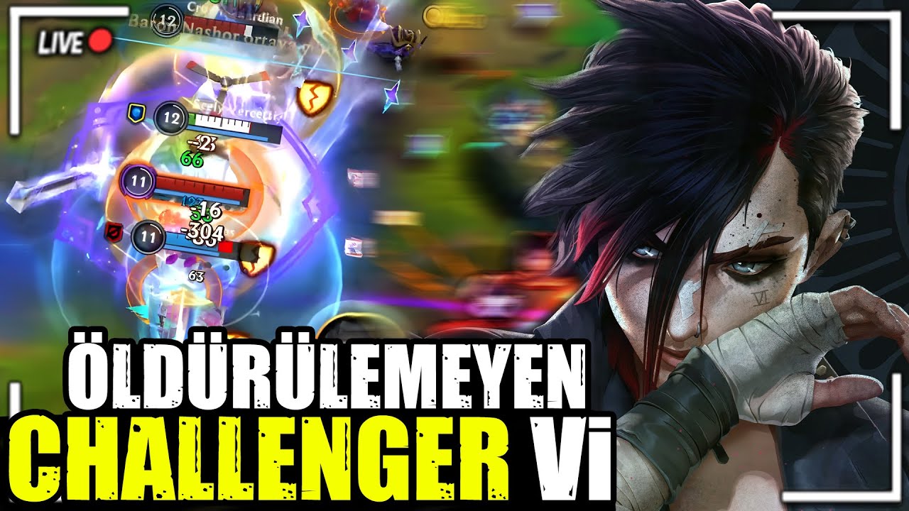 Challenger'da Durdurulamaz Vi! Tankladım Ama Ölmedim | Wild Rift