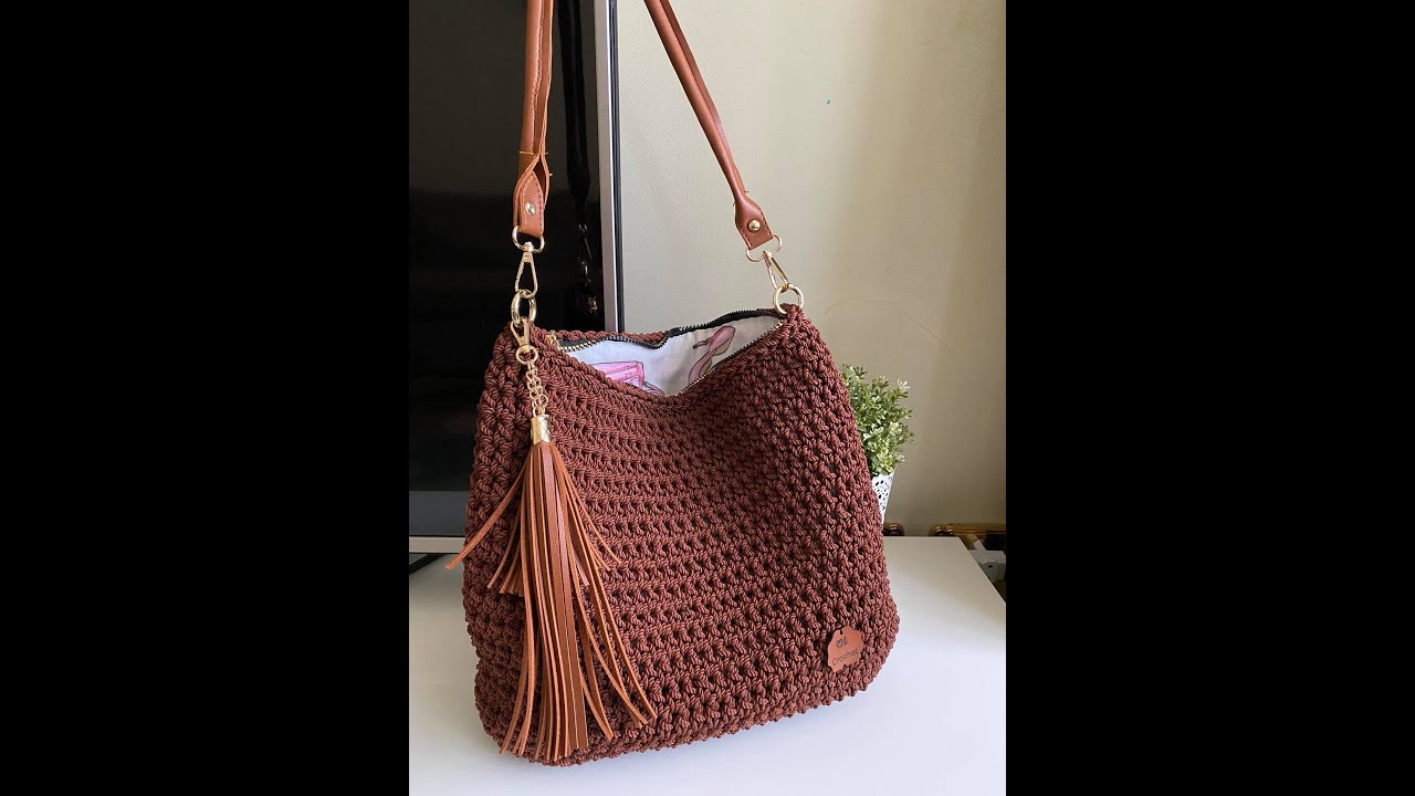 Trendy crochet bag tutorial طريقة عمل شنطة كروشية بخيط المكرمية المصرى