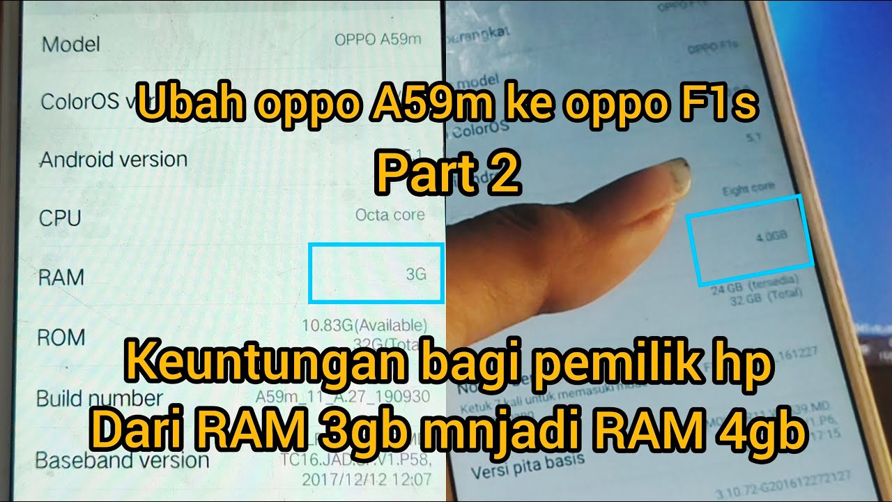 UBAH OPPO A59M KE OPPO F1S part 2