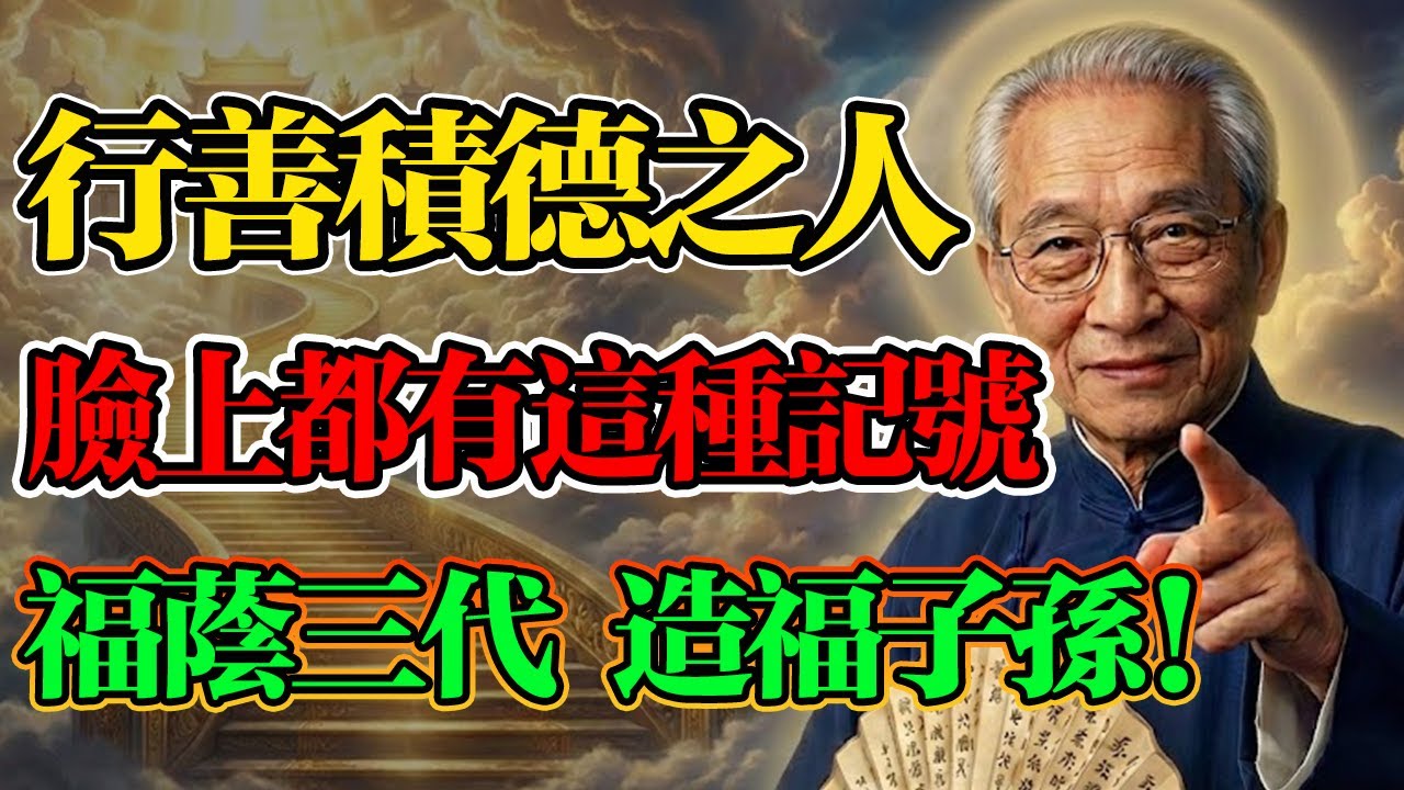 南懷瑾：速速自查！經常積德行善的人，臉上都會出現這種紋路，這是你花錢也買不到的東西，福蔭三代造福子孫！#南懷瑾 #面相 #改命 #佛學智慧 #因果輪回 #積德行善 #運勢 #因果 #命理 #老年智慧