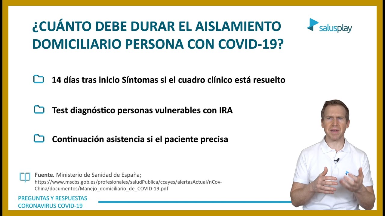 ¿Cuánto #TIEMPO tiene que durar el #AISLAMIENTO domiciliario de una persona con #COVID-19?