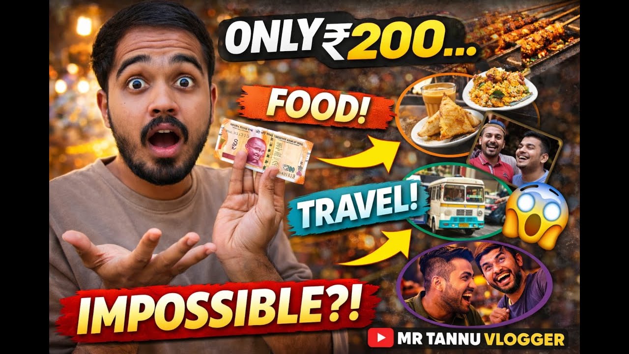 Aaj ka pura din ₹200 mein challenge”– Khana, travel, masti sab ₹200 mein 😄