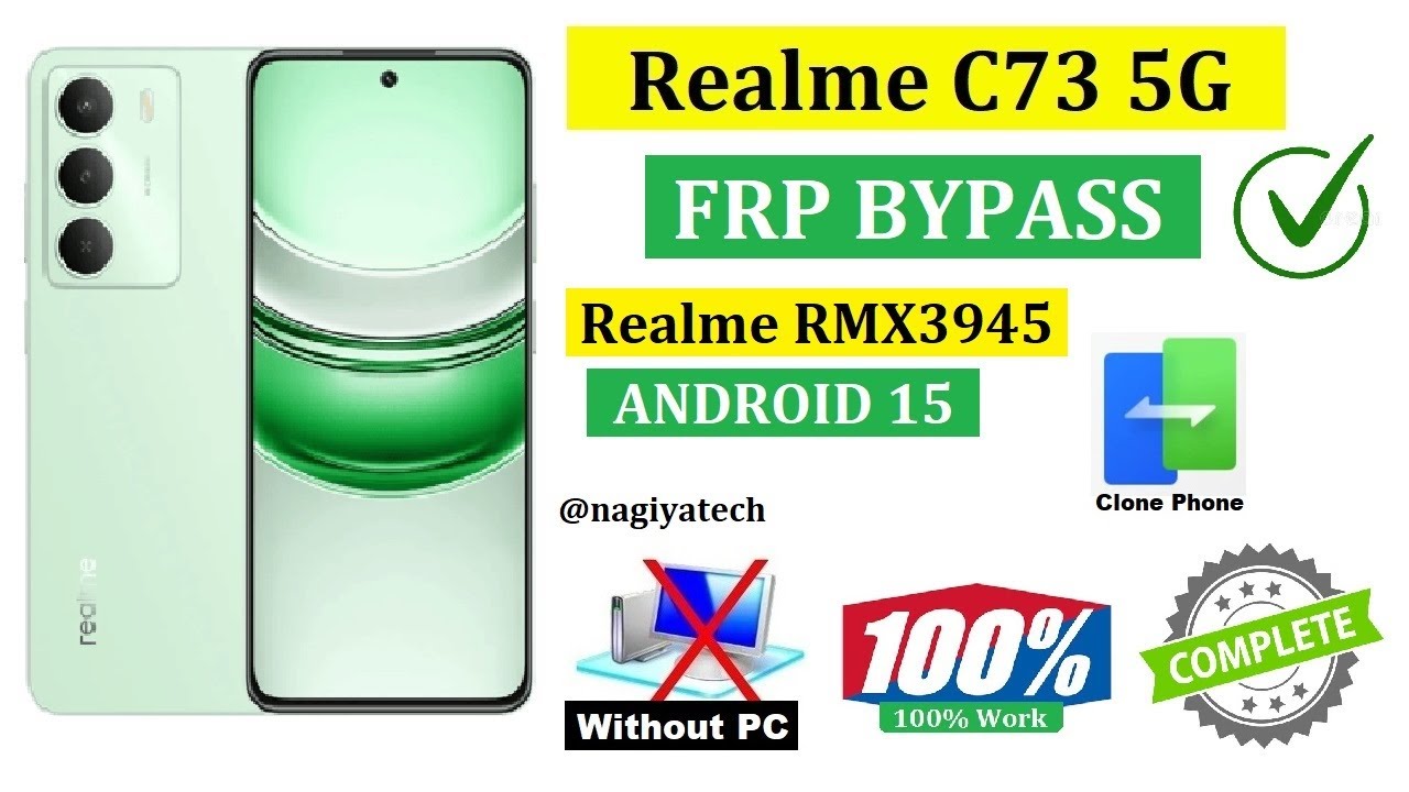 Realme C73 5G FRP Bypass | Google Account Remove | New Trick 2025 | Realme RMX3945 | Nagiya Tech |