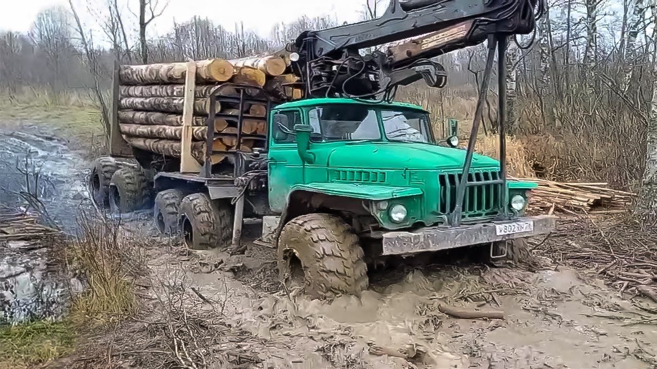 Советские полноприводные военные грузовики для лесозаготовок! GMC, FAP 1314, KRAZ, URAL