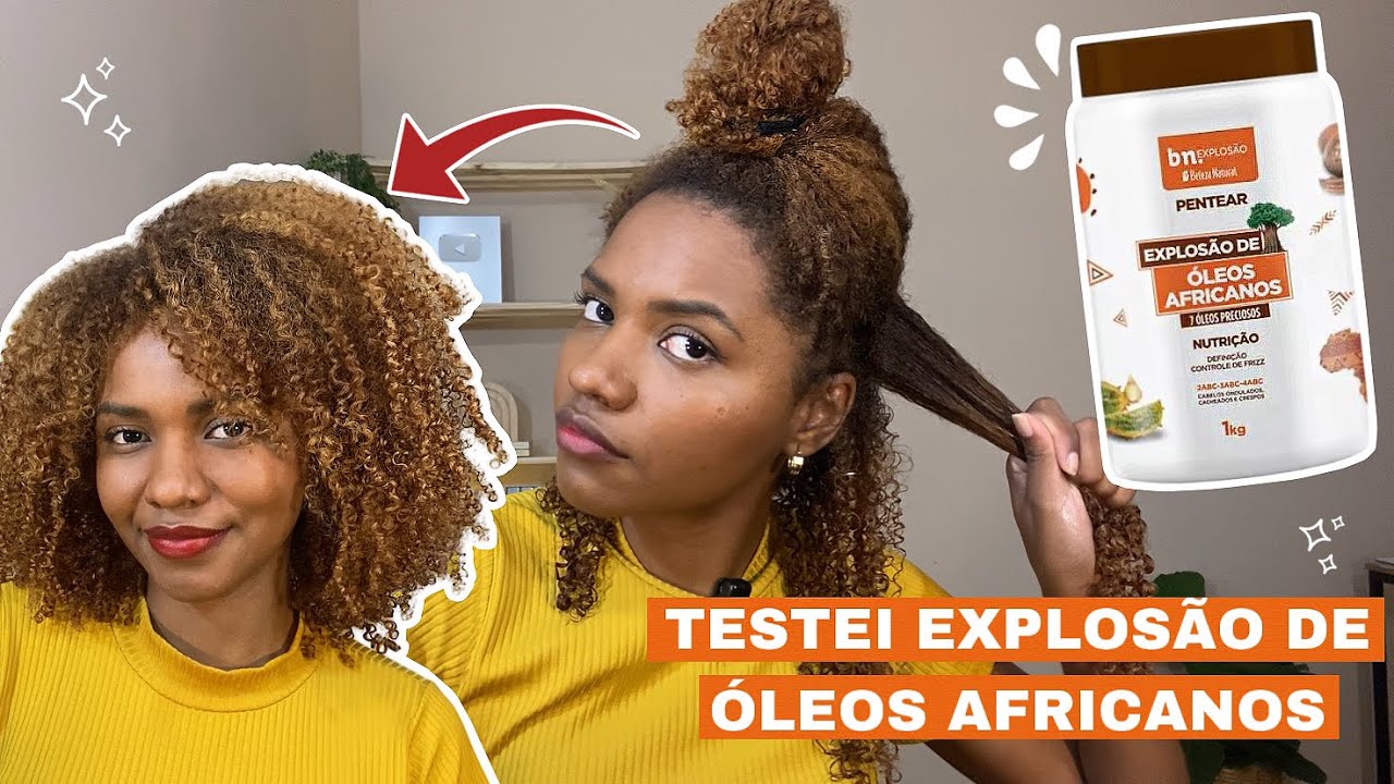 Testei o Creme de Pentear Explosão de Óleos Africanos da Beleza Natural! Vale a Pena? 🤔✨