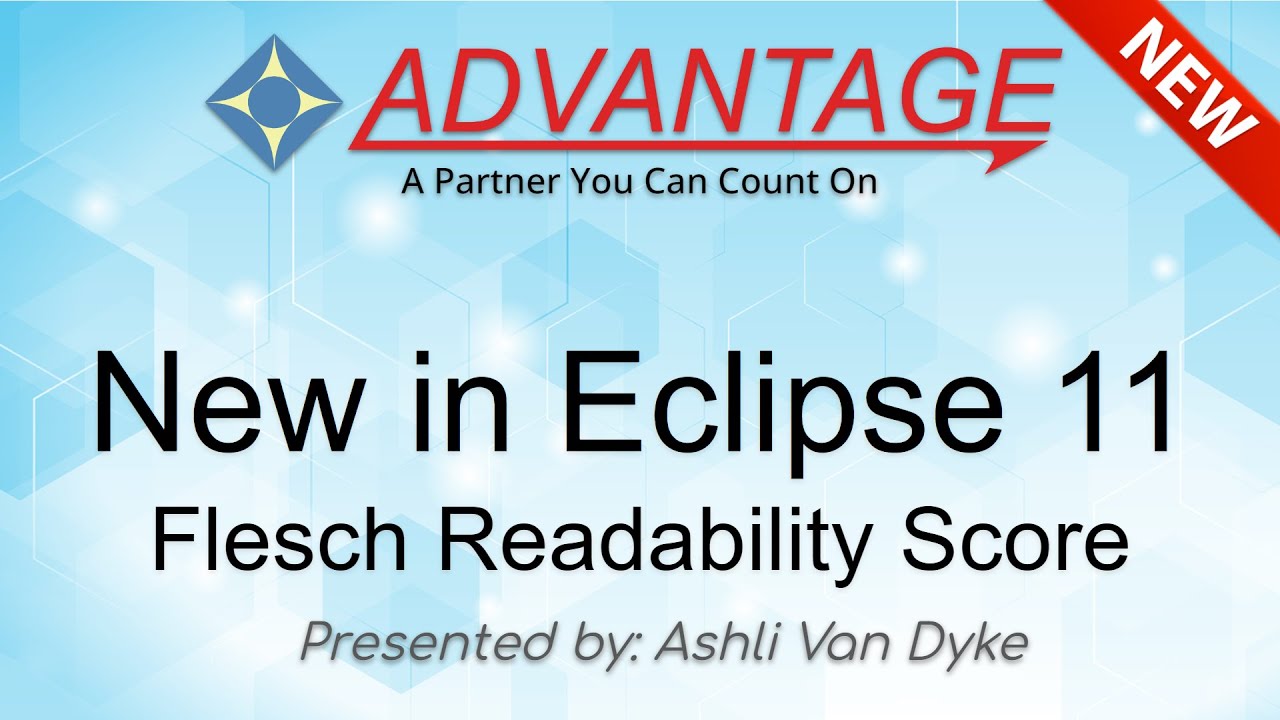 New in Eclipse 11: Flesch Readability Score