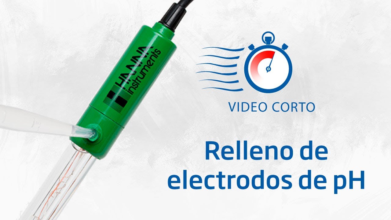 Relleno de electrodos de pH y retiro del tapón para trabajar