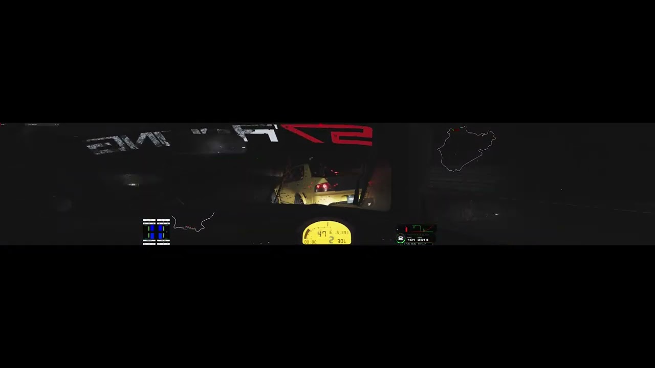 Track Day with Bots cars Nordschleife Night thunderstorm
