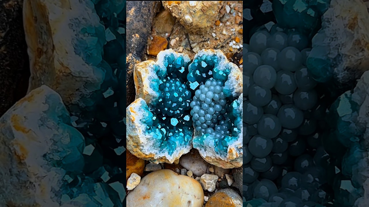 Faceted teal crystals clash with botryoidal formations. Pure mineral drama! #Minerals #Specimen