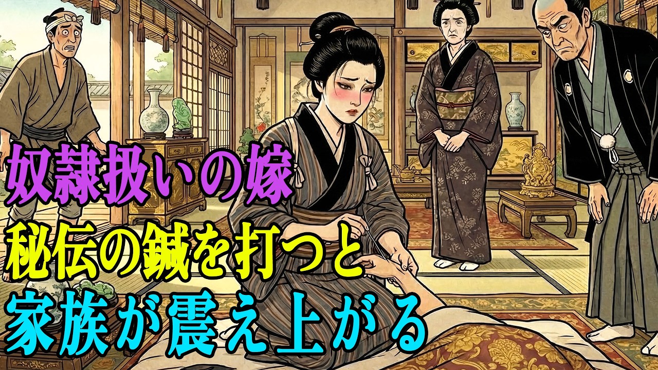「卑しい娘」と下女扱いされた嫁。危篤の義父に「秘伝の鍼」を打ち家族を震え上がらせた結果、天下の名医として大逆転する円満な結末…  野談  伝説  昔話  説話  民話