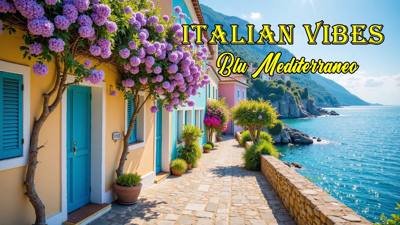 The Best 🇮🇹 Italian Music🎶 Italian Vibes 🎶 | 1+ Hour Amalfi Coast Sunset & Mediterranean Dream Views