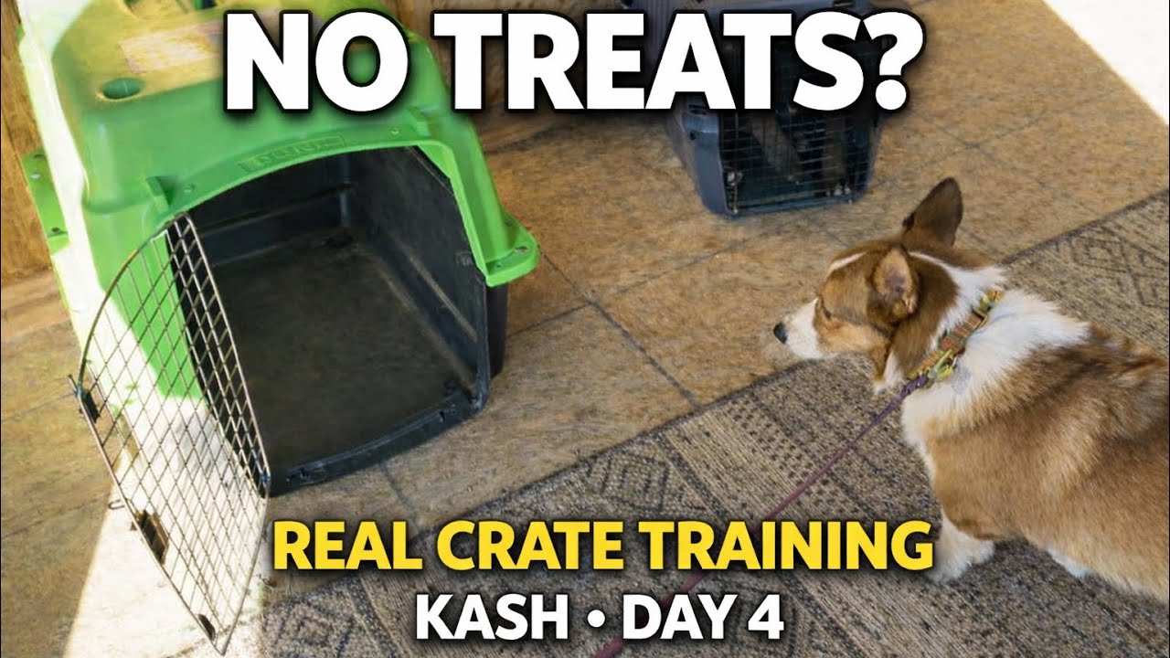 Real Crate Training | Kash the Corgi Day 4 (No Treats)