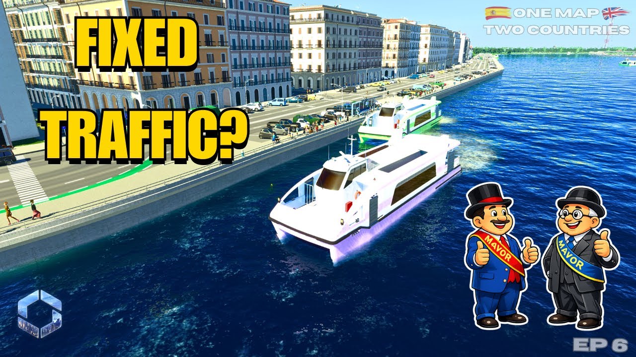 The Ferry Revolution! Fix for the Traffic? | One Map Two Countries – Ep. 6 | Cities: Skylines II