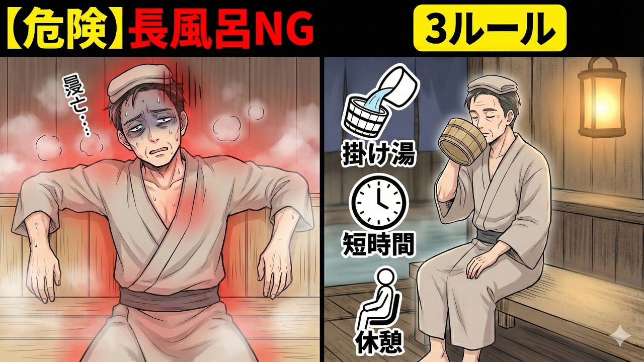 【危険】長風呂が回復を壊す｜江戸の銭湯が避けた「入り方」3ルール