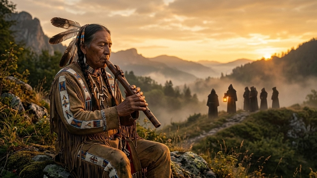 Native Flute & Gregorian Monks • Sacred Ambient Guitar Meditation