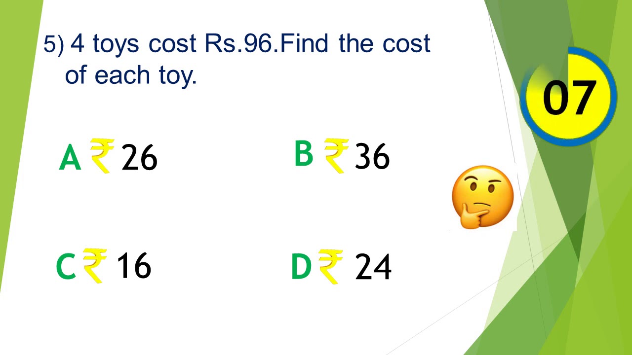 Quiz on Money -  MATH