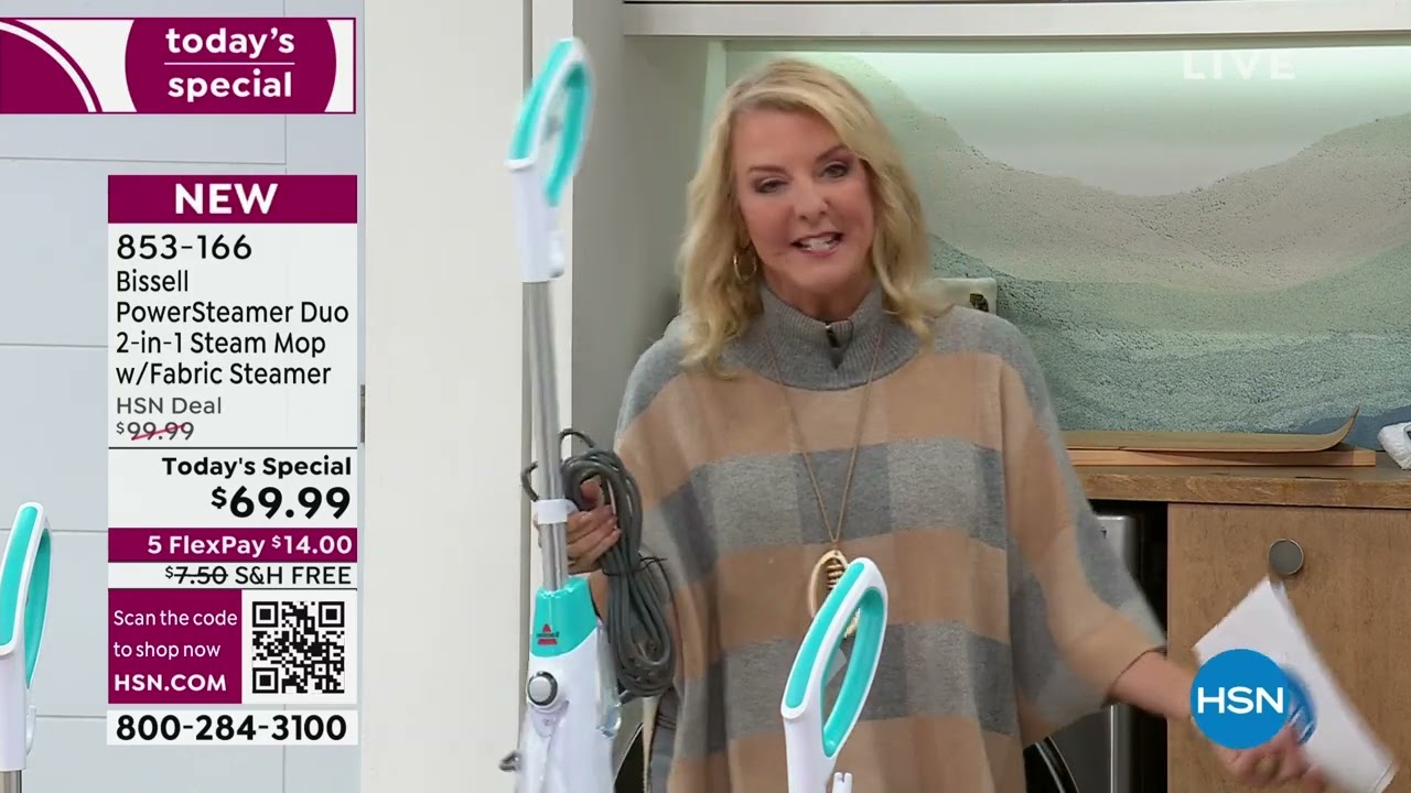 Bissell PowerSteamer Duo 2in1 Steam Mop with Fabric Stea...