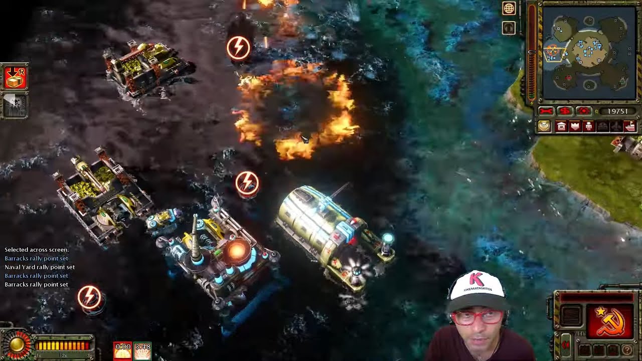 4 Players FFA in Hostile Hostel Soviet online multiplayer Red Alert 3 Gameplay by @Kikematamitos