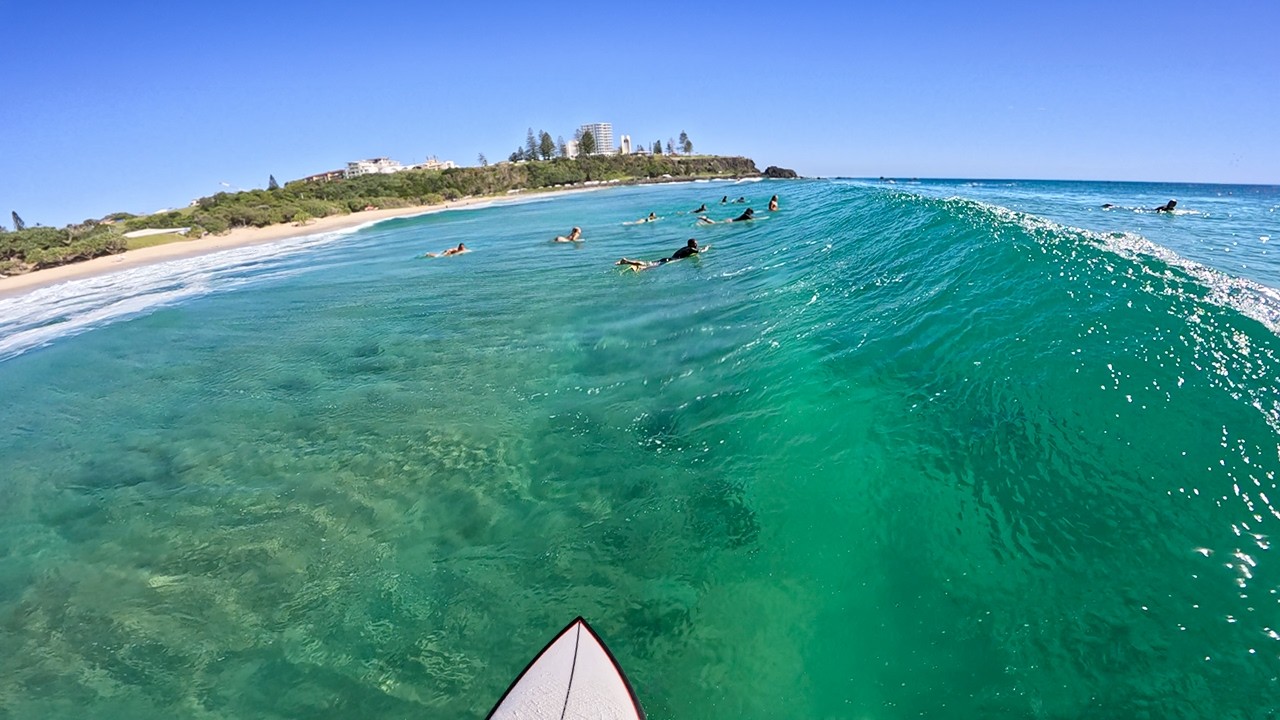 SURFING SUPER CROWDED D-BAH! (RAW POV)