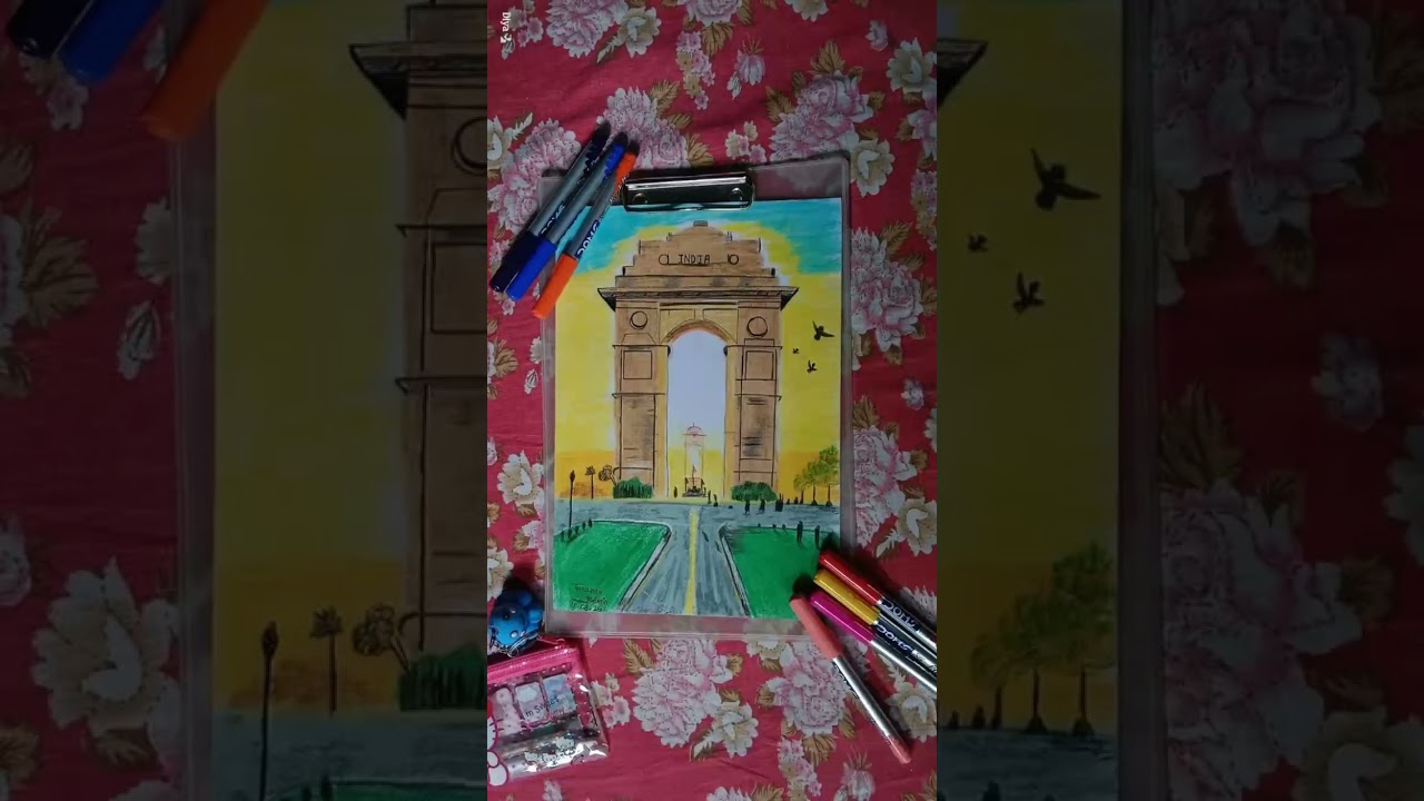 Easy India gate drawing🇮🇳.... you can draw it... 