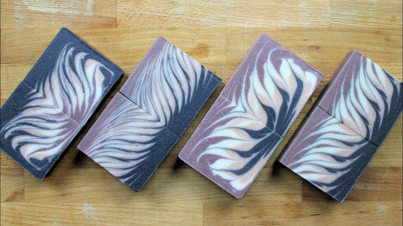 How to make soap: Making our Taiwan swirl cold process soap with all natural clay colourants