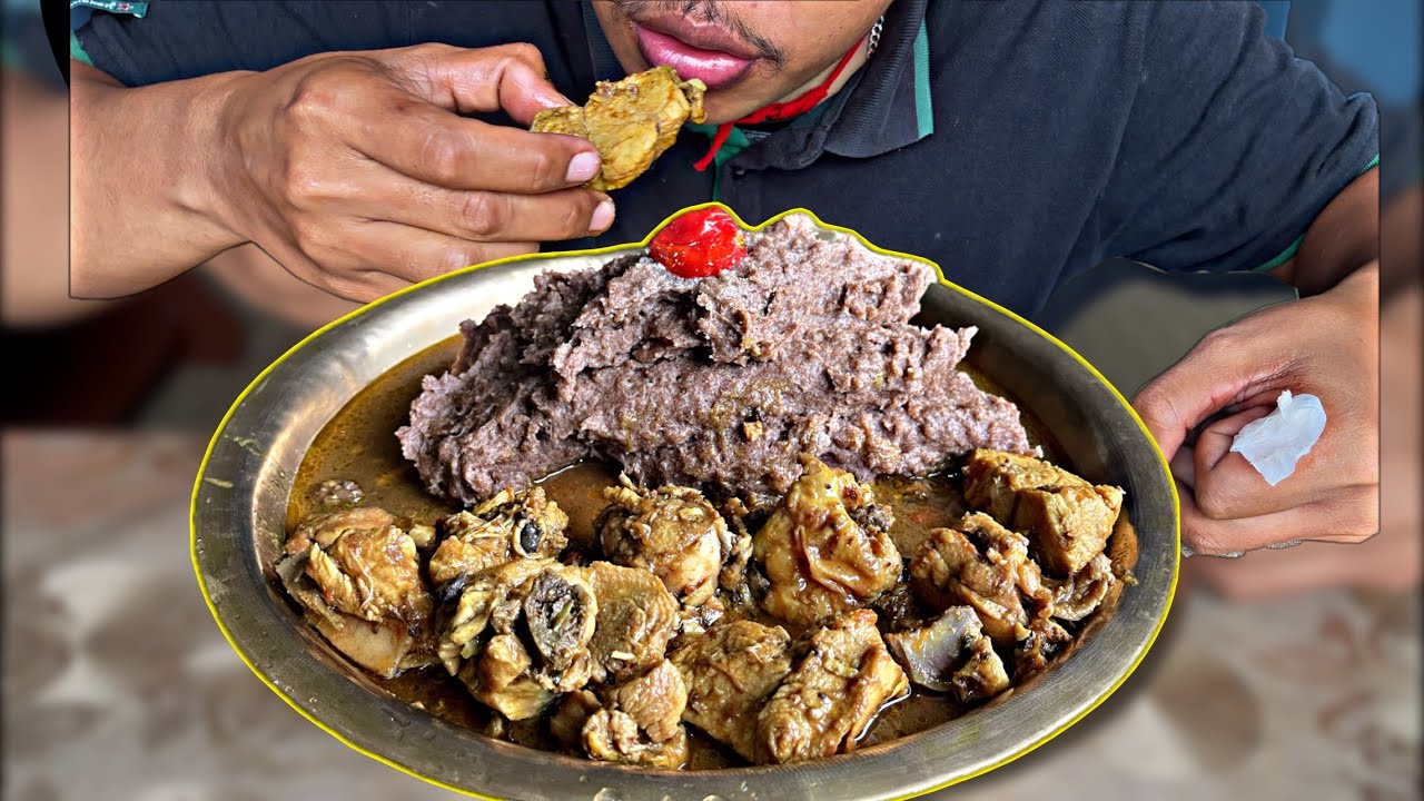 Chicken Curry with Dhido Mukbang | BIG BITE