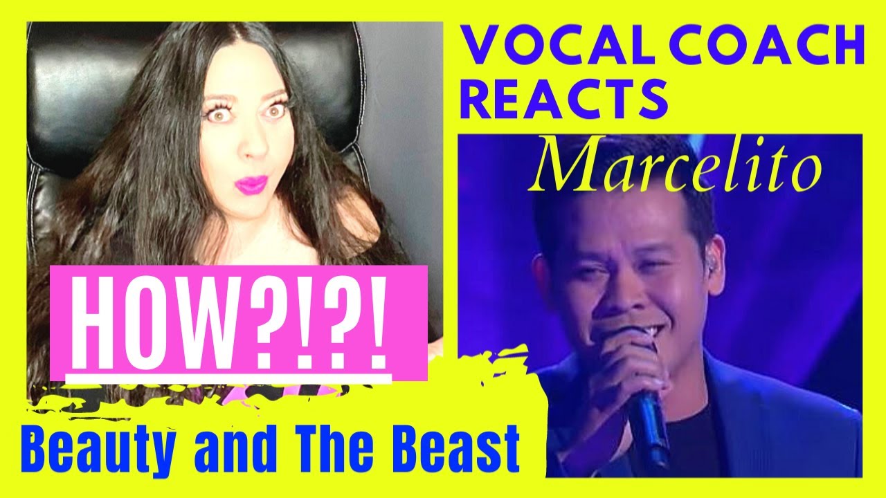 MARCELITO POMOY Beauty and The Beast REACTION/Vocal Coach Reacts