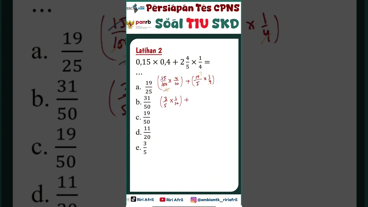 Bahas Soal TIU SKD CPNS 2024 | Hitungan Pecahan #cpns #tiucpns #tiuskdcpns #skdtiu