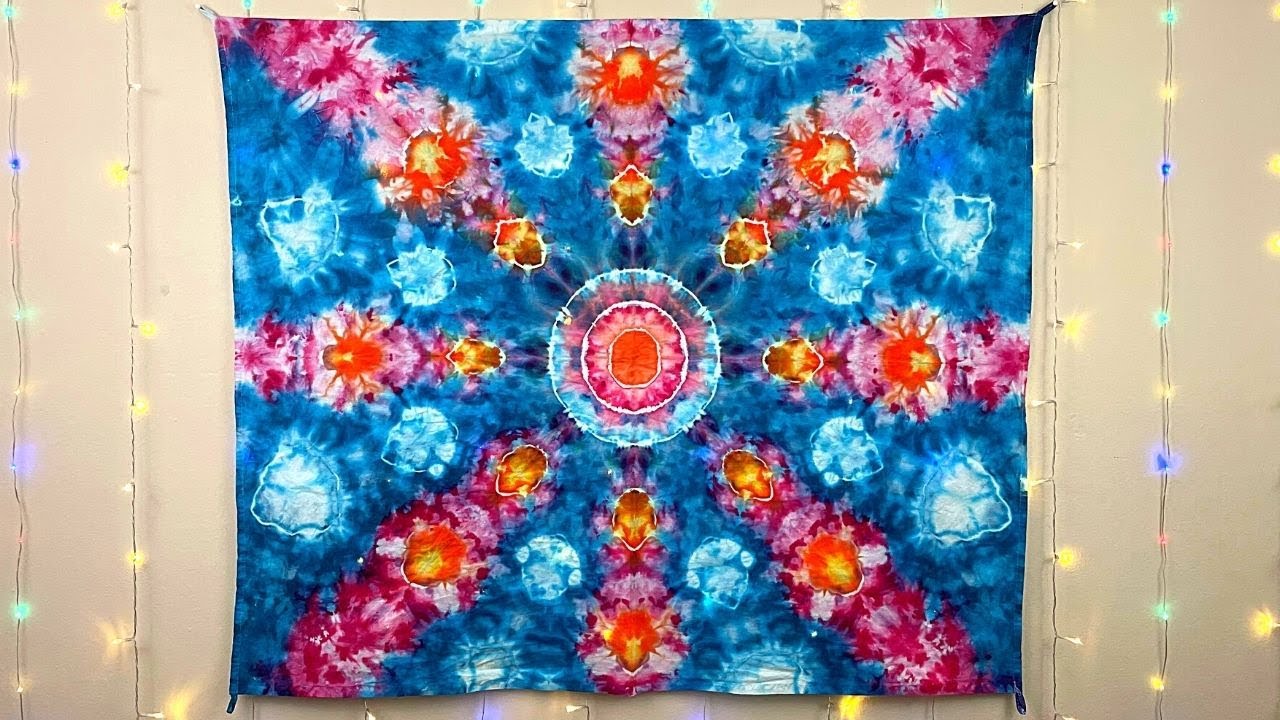 Psychedelic Tie Dye Tapestry | Tear Drop Mandala | Step by Step