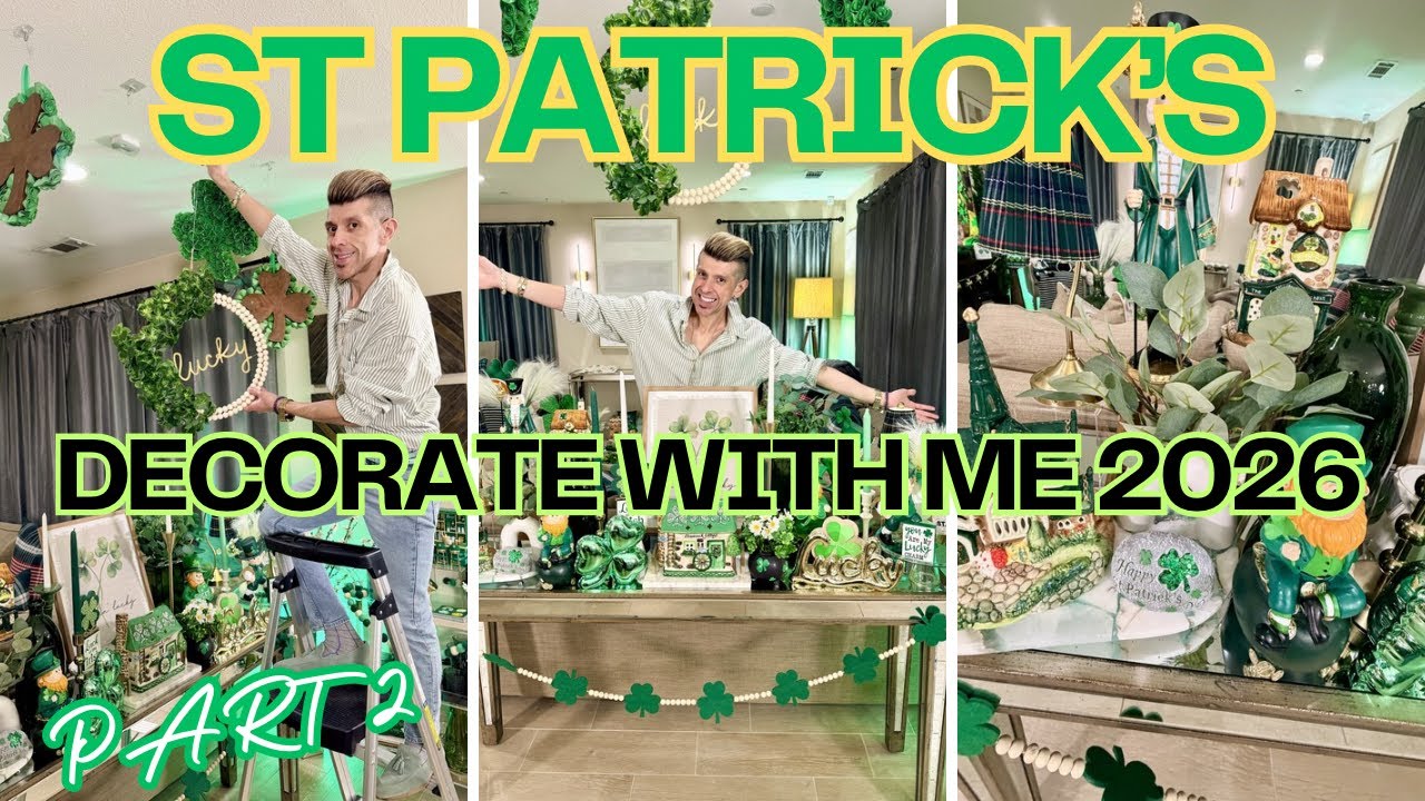 I TURNED MY CONSOLE TABLE INTO A ST. PATRICK’S DREAM ☘️✨ | DECORATE WITH ME PART 2 💚