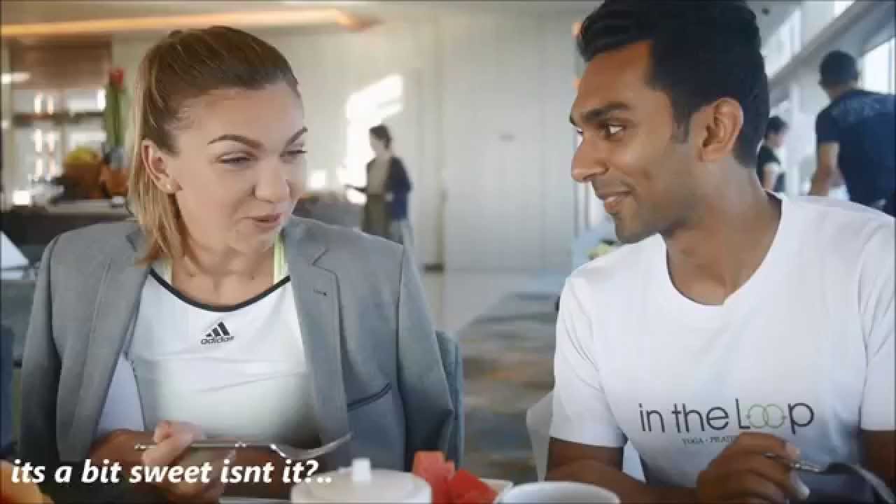 Simona Halep tries yoga & rambutan in Singapore