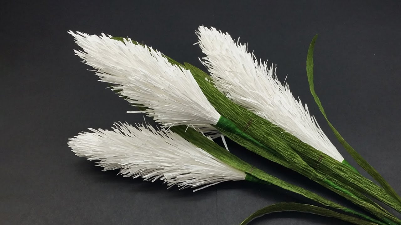 DIY: How To Make Reeds Flower From Crepe Paper | Paper Flowers Crafts