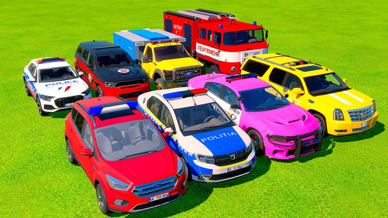 TRANSPORTING AND DRIVEN 5 POLICE, AMBULANCE, FIRE DEPARTMENT, RESCUE CARS VOL 33