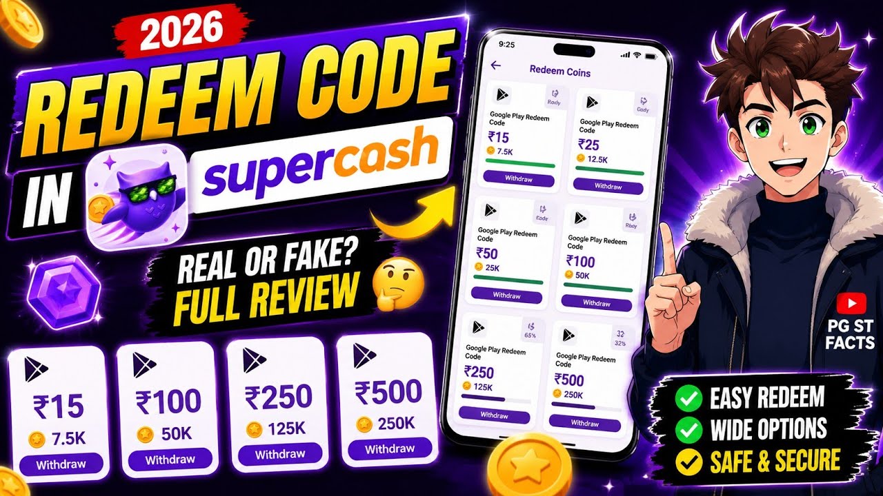 Free Redeem Code 2026? | New Super cash App Full Guide|| new redeem code app|| new app redeem code
