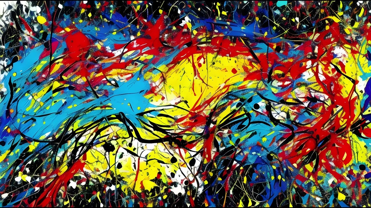 Jackson Pollock Style Art TV Screensaver – TV Wallpaper – 1 Hour – No Music, No Sound