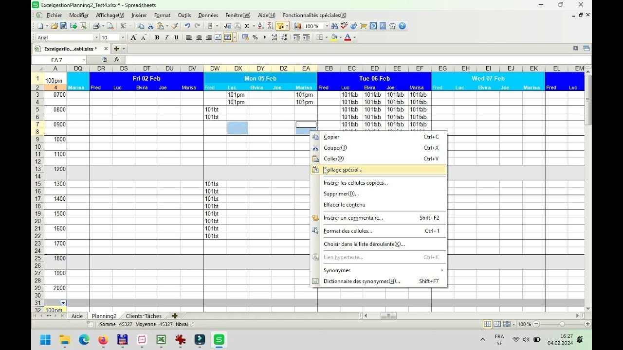 Tuto Excelgestion Planning2 Gestion du  travail et des RDV sur PC/Mac/iOS/Android, français/english